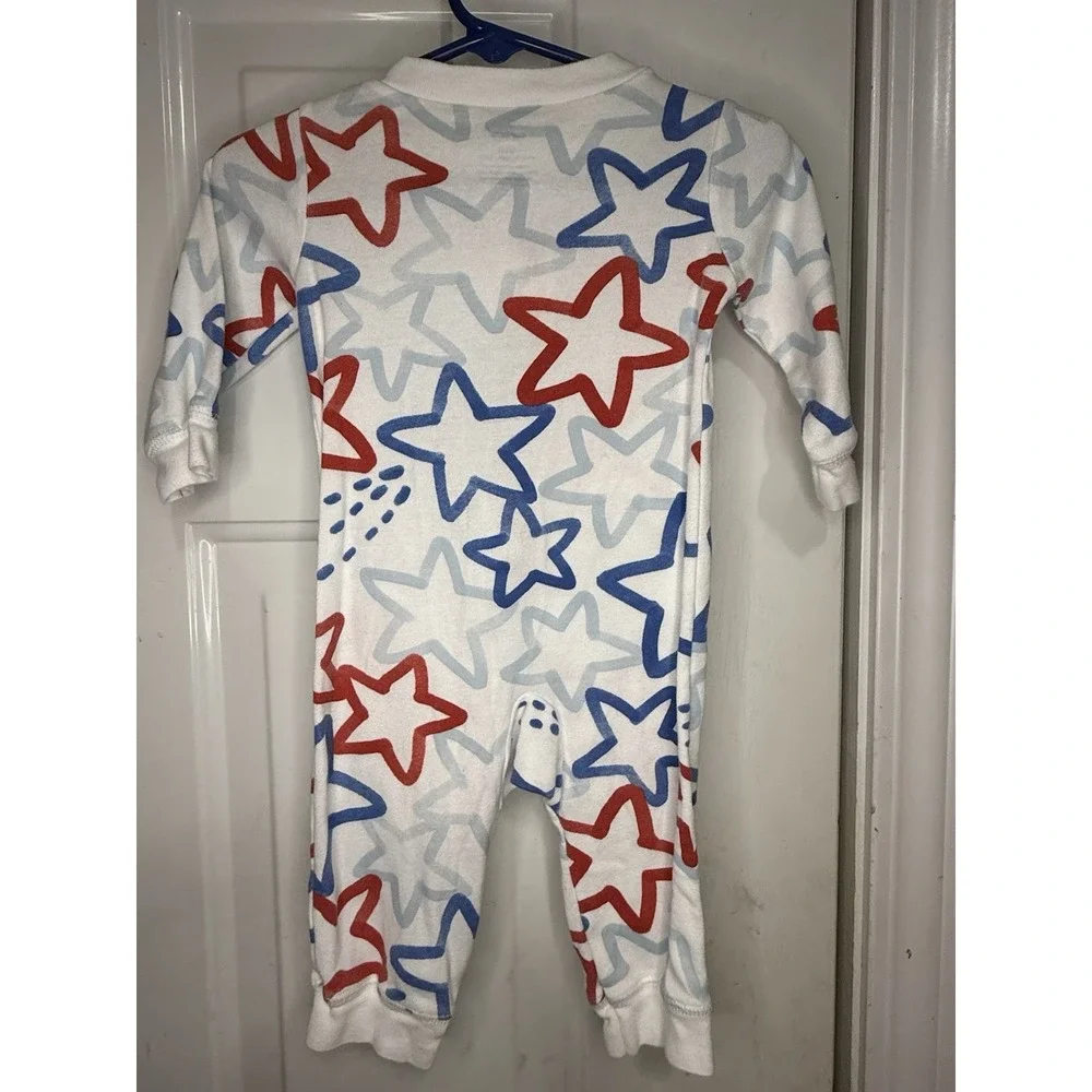 Red White‎ Blue Footless Sleepers Stars 9 Months F22